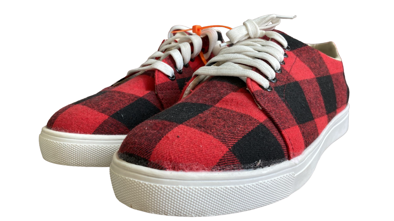 Sport Style Women's Red & Black Buffalo Check Sneaker