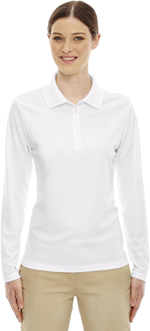 Core 365 Women's Ash City Pique Polo White CA05155