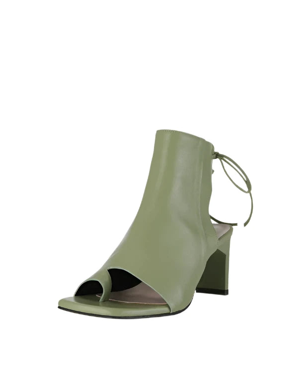 Yuul Yei Green Buckle Cutout Peep-Toe Pump Women's Heels