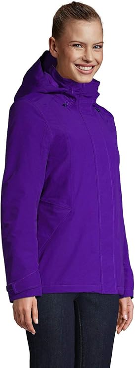 Lands' End Women's Hooded Squall Winter Jacket - Dark Violet