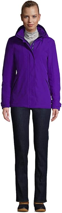 Lands' End Women's Hooded Squall Winter Jacket - Dark Violet