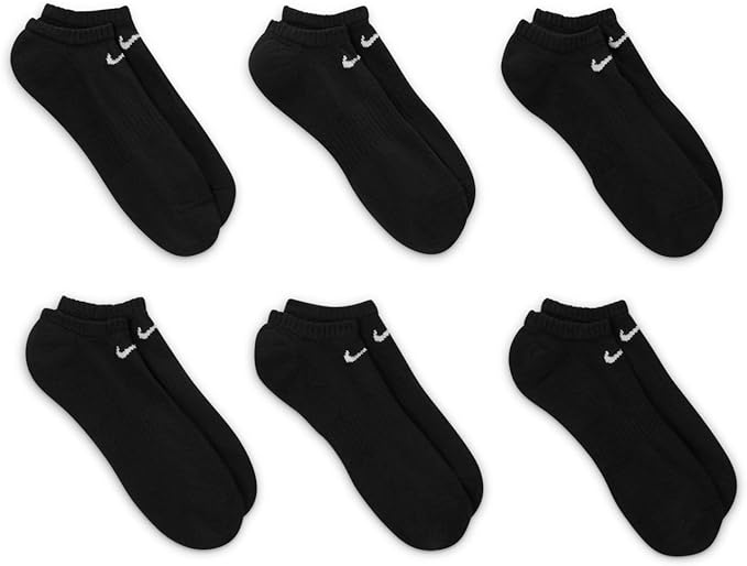 Nike Unisex Everyday Cushioned Dri-Fit No Show Socks Black SX7675-010