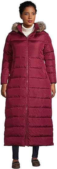 Lands' End Women's Maxi Down Coat Rich Burgundy