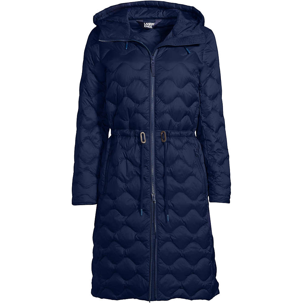 Manteau matelassé ultraléger et pliable pour femme Lands End, bleu marine