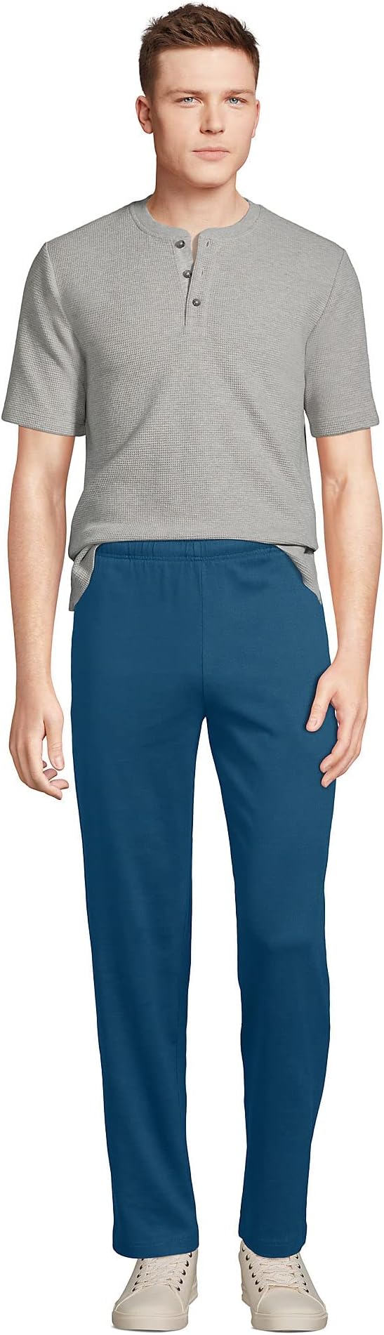 Lands' End Men s Jersey Knit Pants Evening Blue