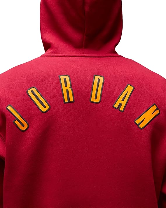 Jordan Men's Flight MVP Cardinal Red Fleece Pullover Hoodie FB7021-619