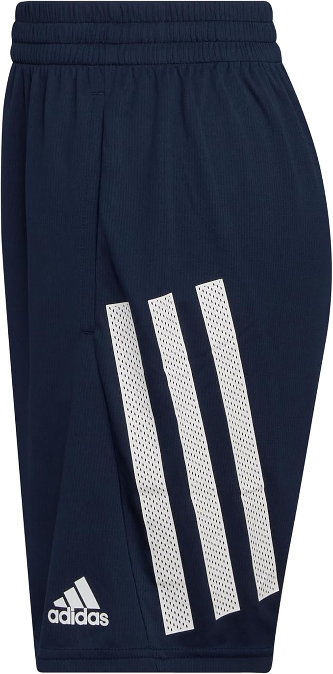 Adidas Boys' Elastic Waistband Bold 3S Short Navy 412