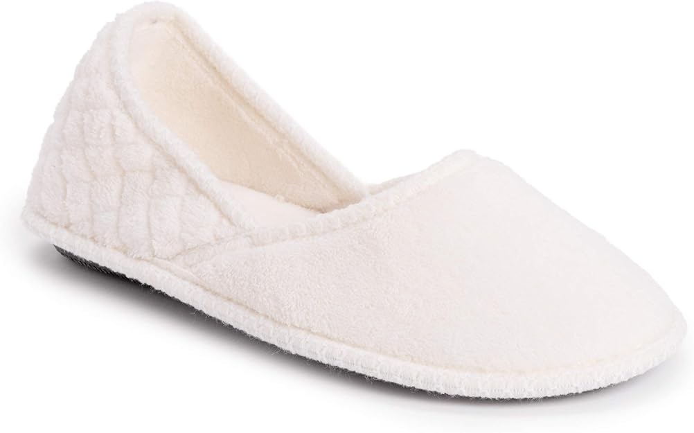 Muk Luks Women's Beverly Micro Chenille Slipper - Daisy White