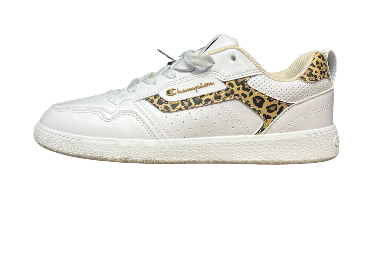 Champions Lore Girls White Sneaker with Leopard Print