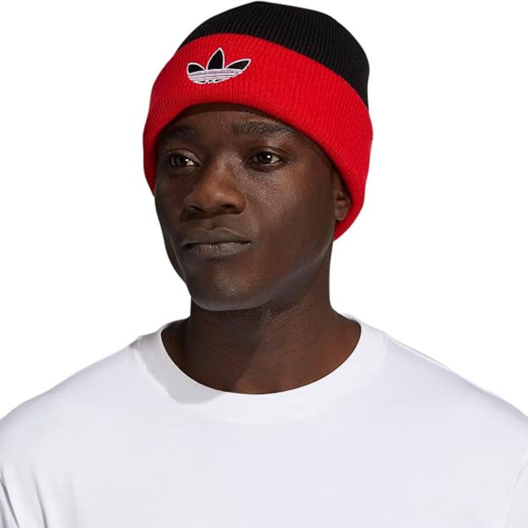 Adidas Unisex-Adult Sunday Cuff Beanie Black/Vivid Red/White