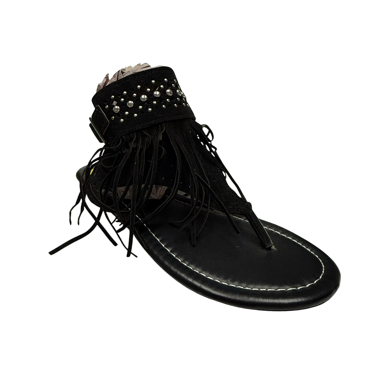 Black Fringe Women's Sandals