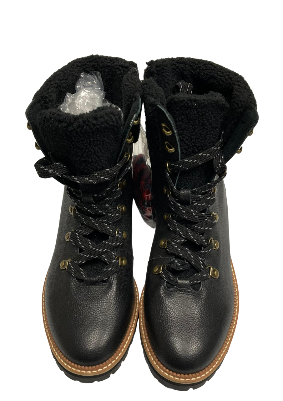 Bottes en cuir noir Lands End avec doublure en sherpa autour de la cheville