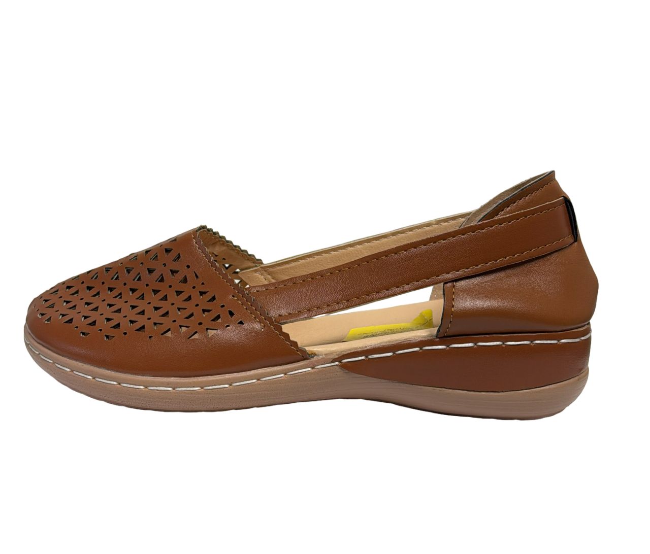 Women Brown and Beige Geometric Loafers