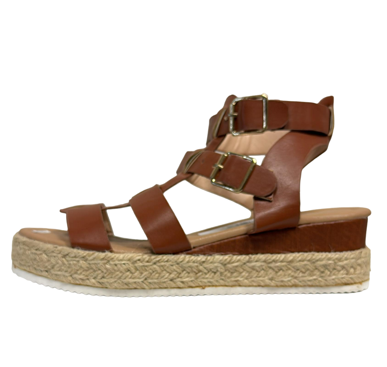 Dark Brown Espadrille Gladiator Sand Wedge Shoes