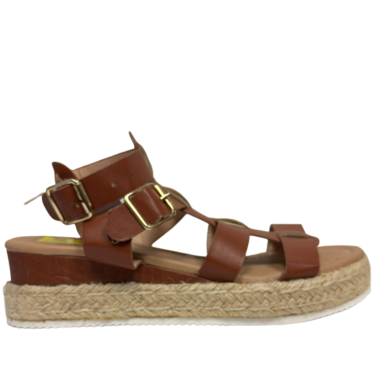 Dark Brown Espadrille Gladiator Sand Wedge Shoes