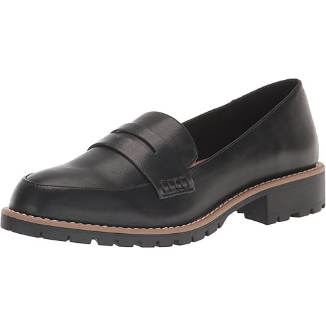 Dolce Vita Women's Crisp Slip-On Lug Loafer Flats Black