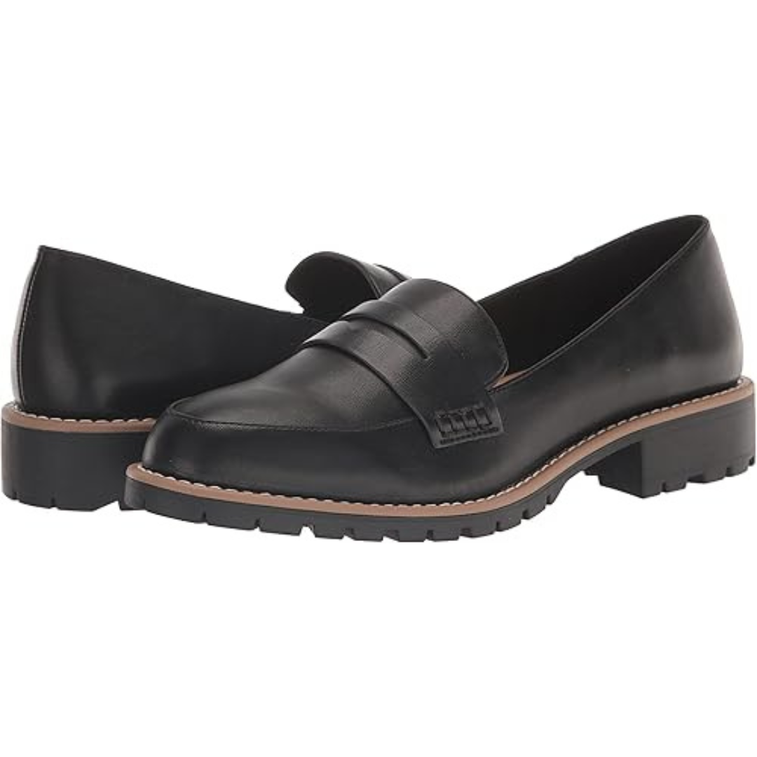 Dolce Vita Women's Crisp Slip-On Lug Loafer Flats Black