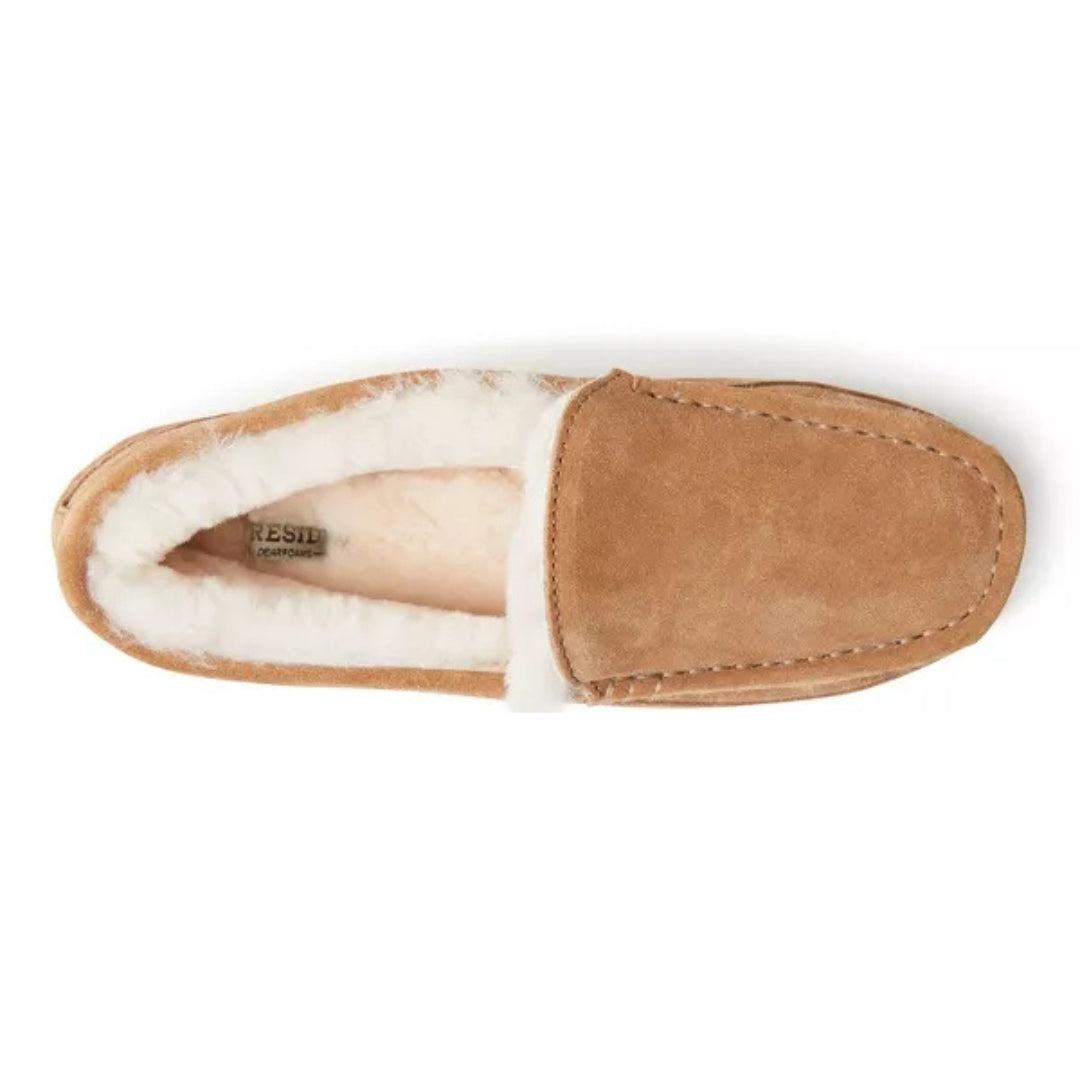 Fireside By Dearfoams Men's Genuine Shearling Moccasin Slipper