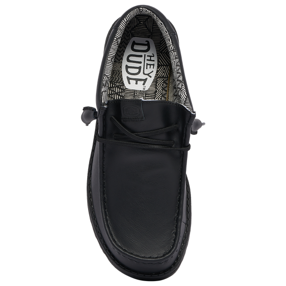 Hey Dude Wally Mono Leather Loafer Black