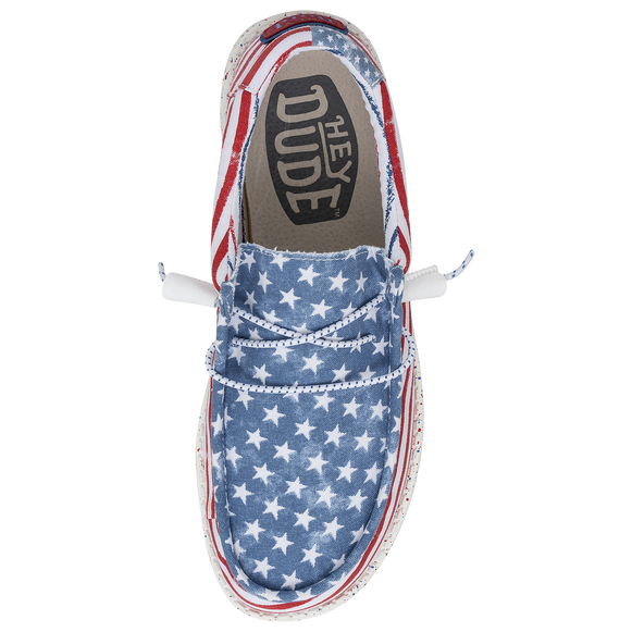 Hey Dude Wally Patriotic Loafer Shoes Stars & Stripes