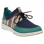 Justin Blue and Turquoise Stripe Vista Leather Sneaker