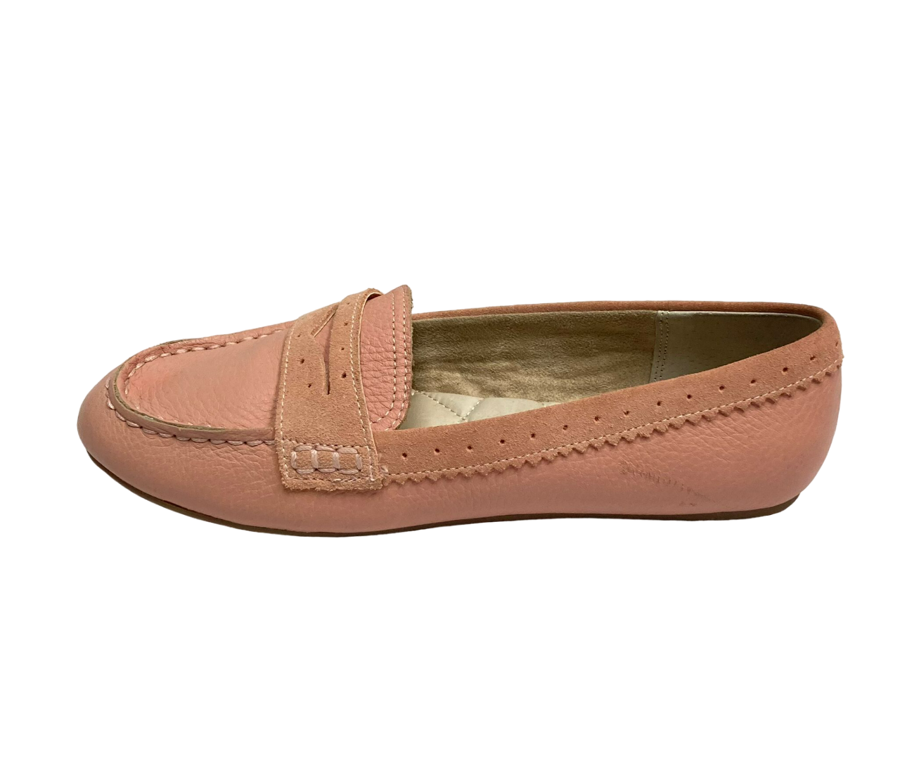 Lands End Women Leather Comfort Penny Loafer Cameo Rose