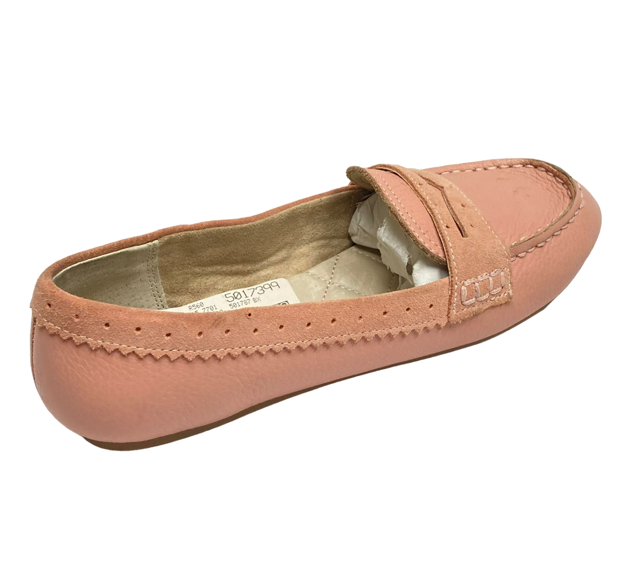 Lands End Women Leather Comfort Penny Loafer Cameo Rose