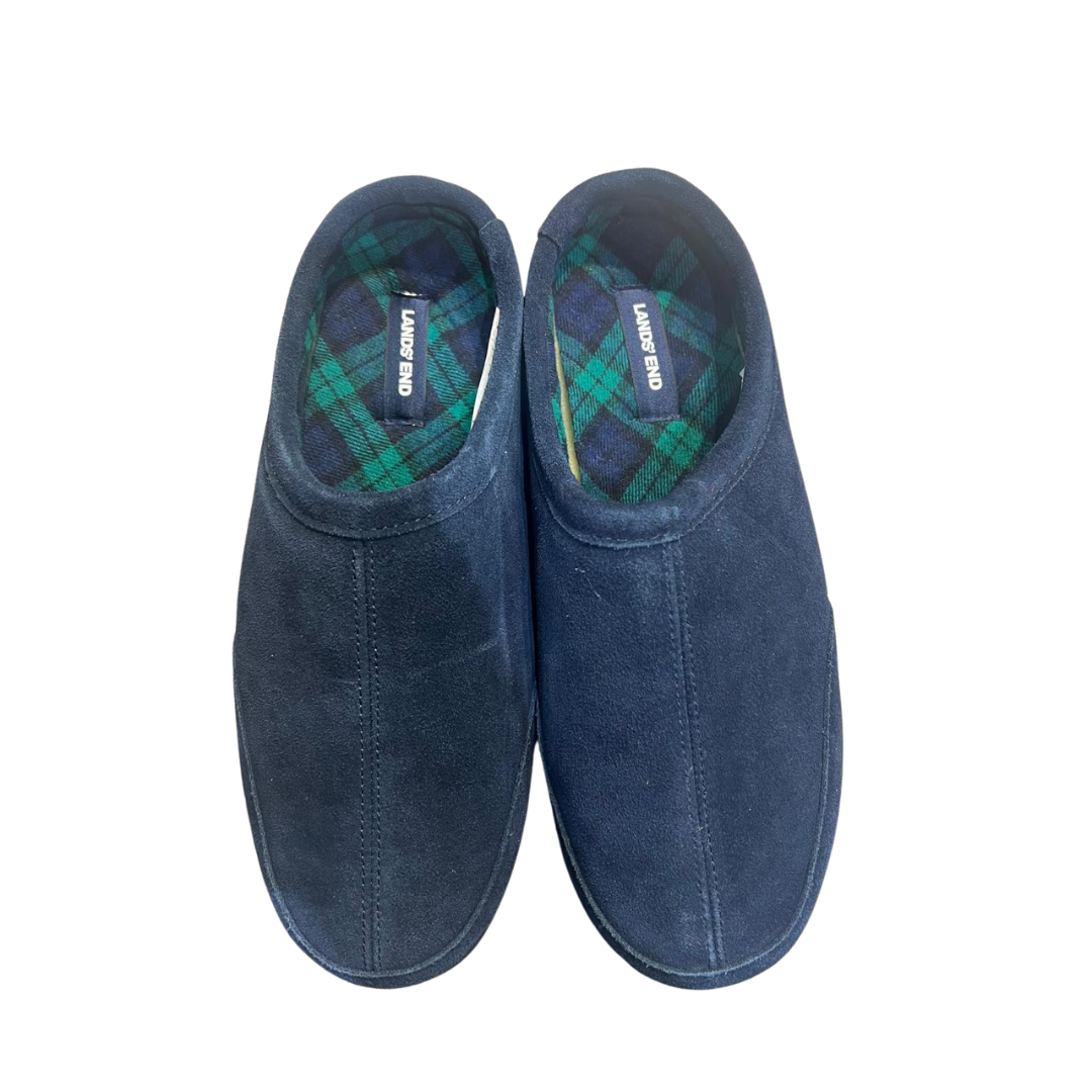 Lands' End Men's Flannel Lined Clog Suede Slipper