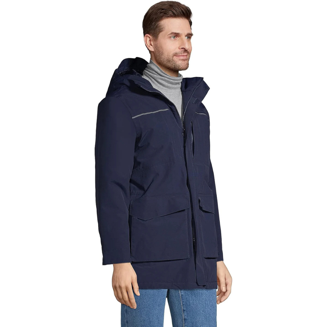 Lands' End Men's Squall Hooded Jacket Navy