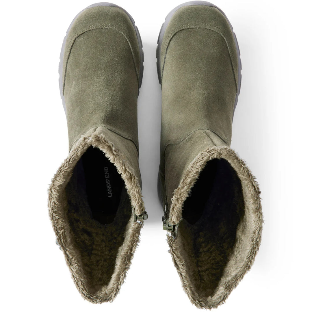 Botas de nieve de microgamuza para mujer de Lands End