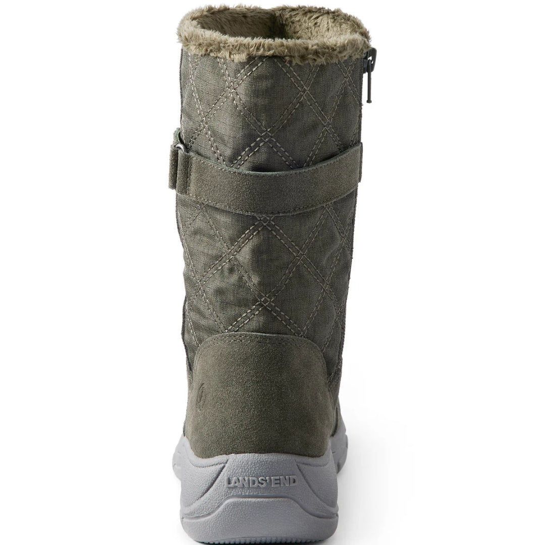 Botas de nieve de microgamuza para mujer de Lands End