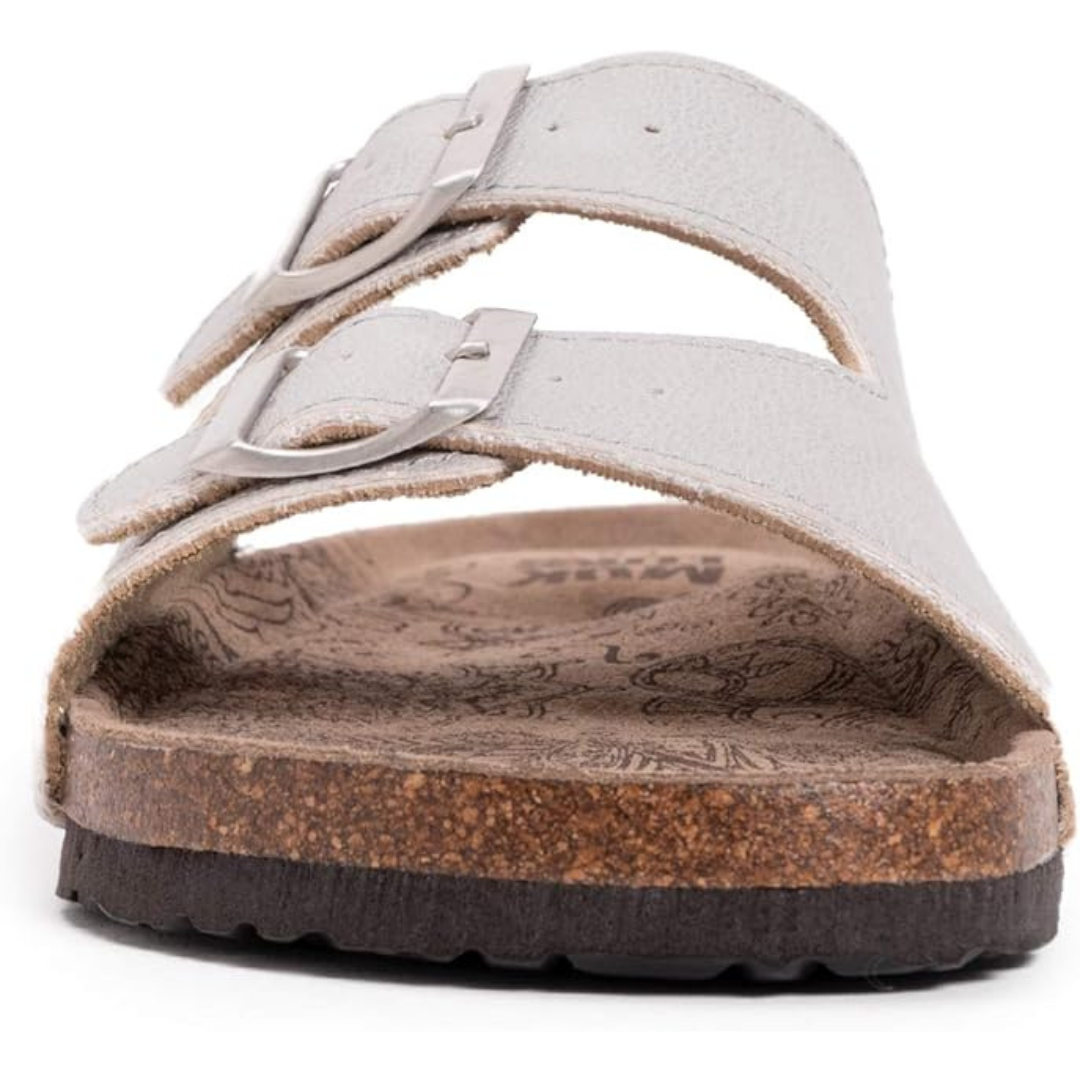 Muk Luks Women's Terra Turf Marla Flat Sandal, Stone