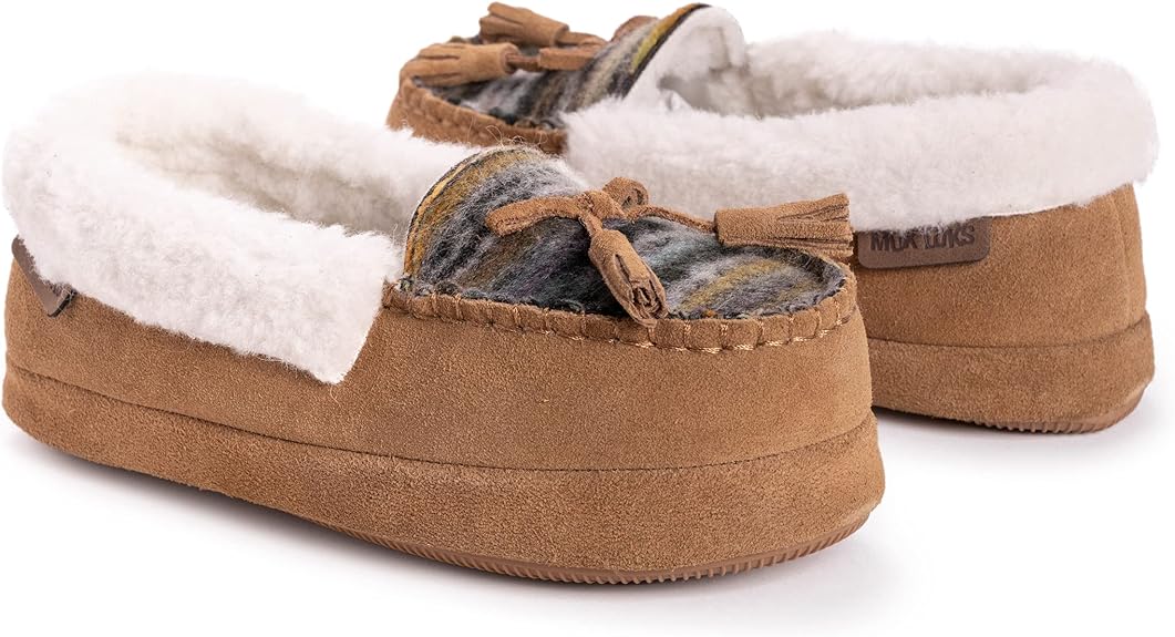 Muk Luks Women's Leather Goods Sia Moccasin Slipper - Camel