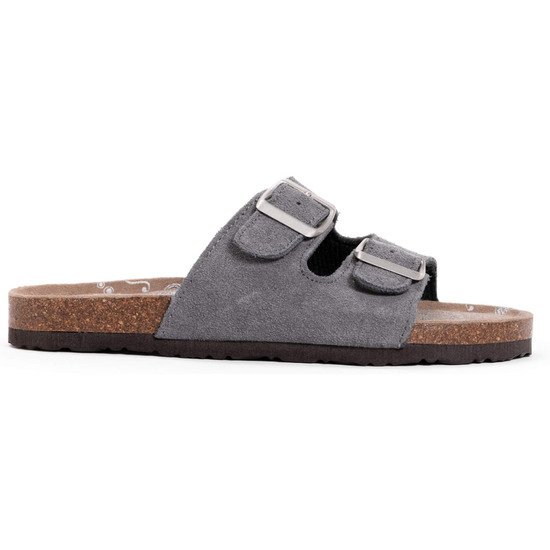 Muk Luks Women's Terra Turf Marla Flat Sandal, Grey