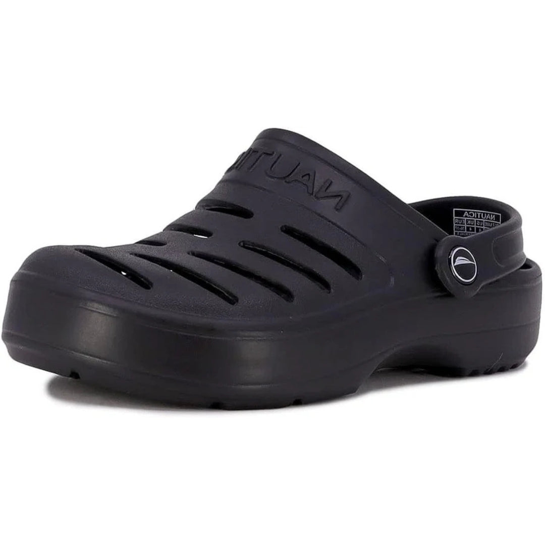 Nautica Unisex River Edge Black Clogs KM3395