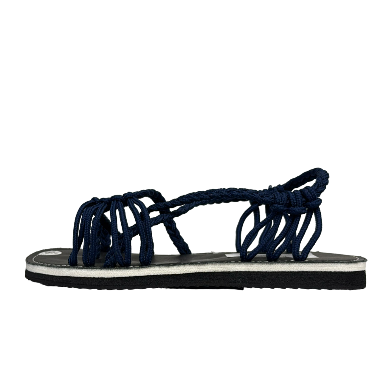 Navy Braided Strappy Sandal Women's Summer Shoes