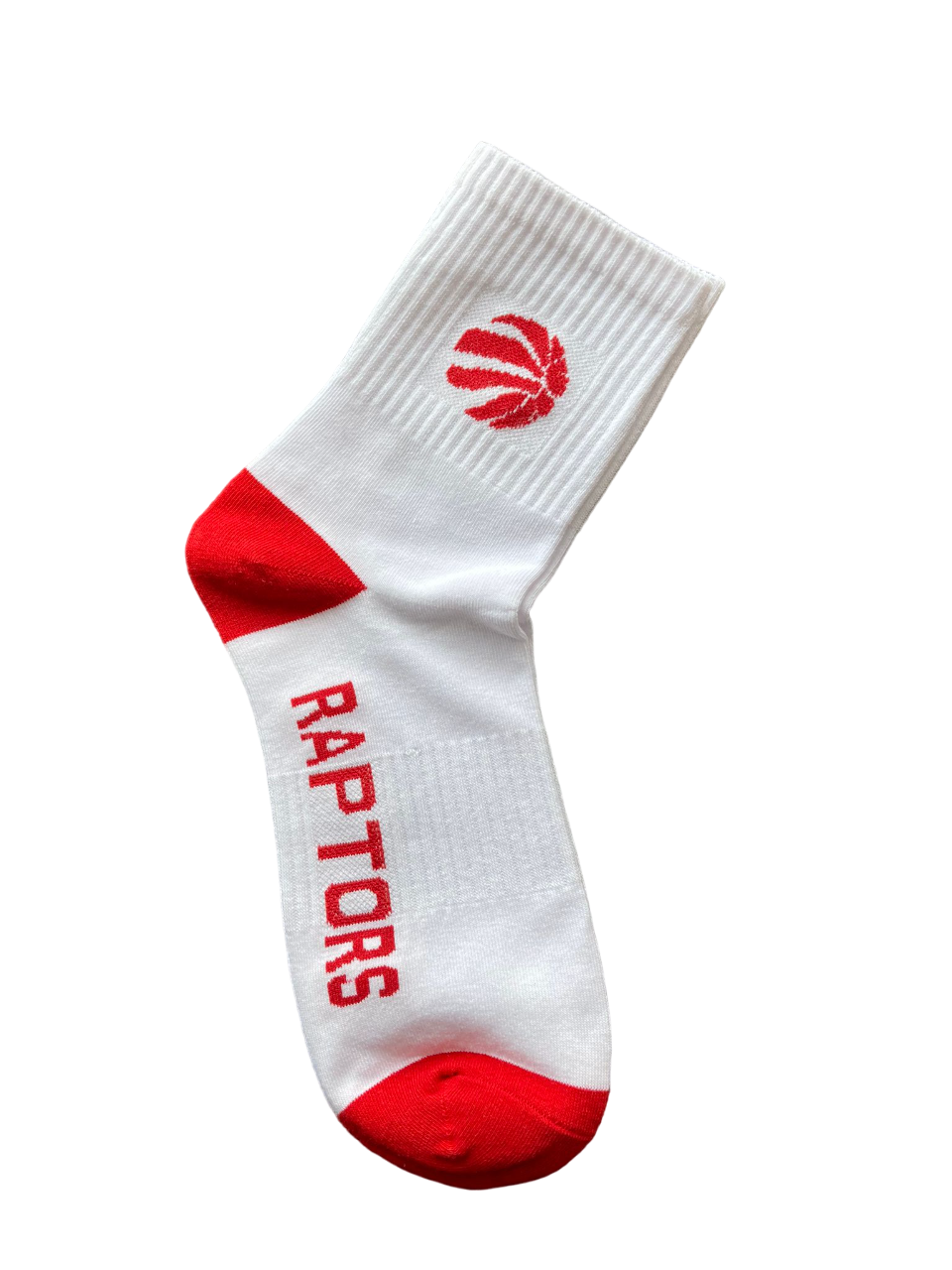 Raptors Basketball Single Pair Socks White and Red - One Size