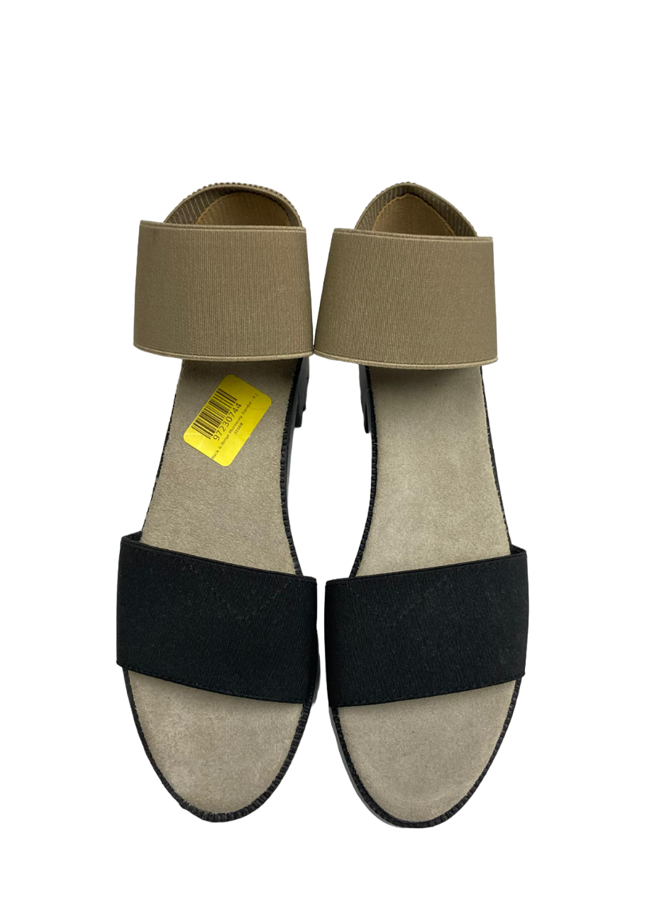 Black and Beige Women's Monterey Sandals