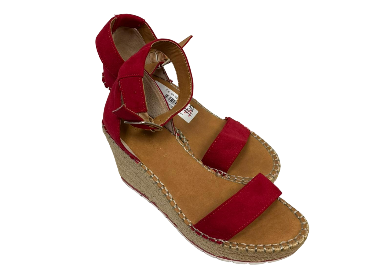 Sun + Stone Women's Red Wedge Sandals