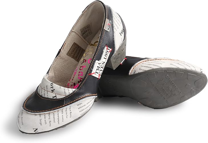 TMA Eyes Women's Paper Print Heeled Shoes