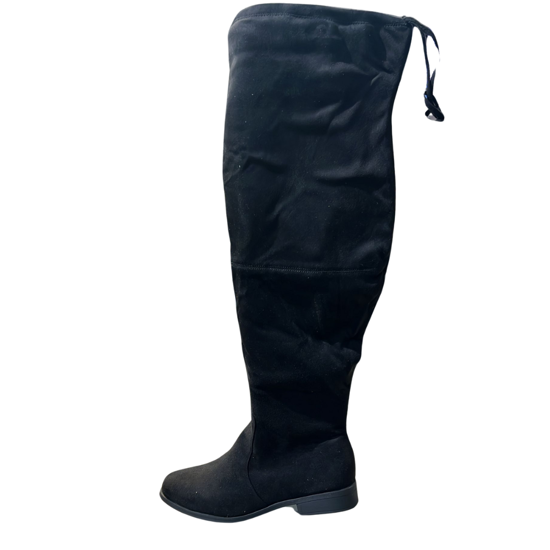 Devon Sport Over the Knee Wide-Calf Boots Black