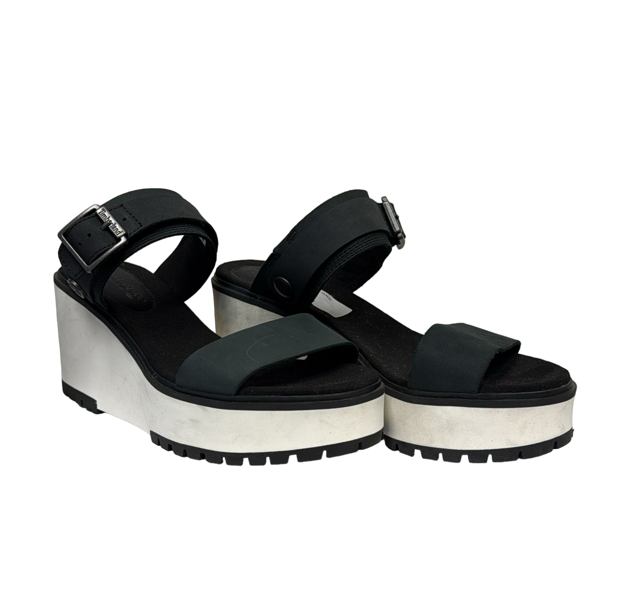 Timberland Women's Koralyn Wedge Sandals Black and White