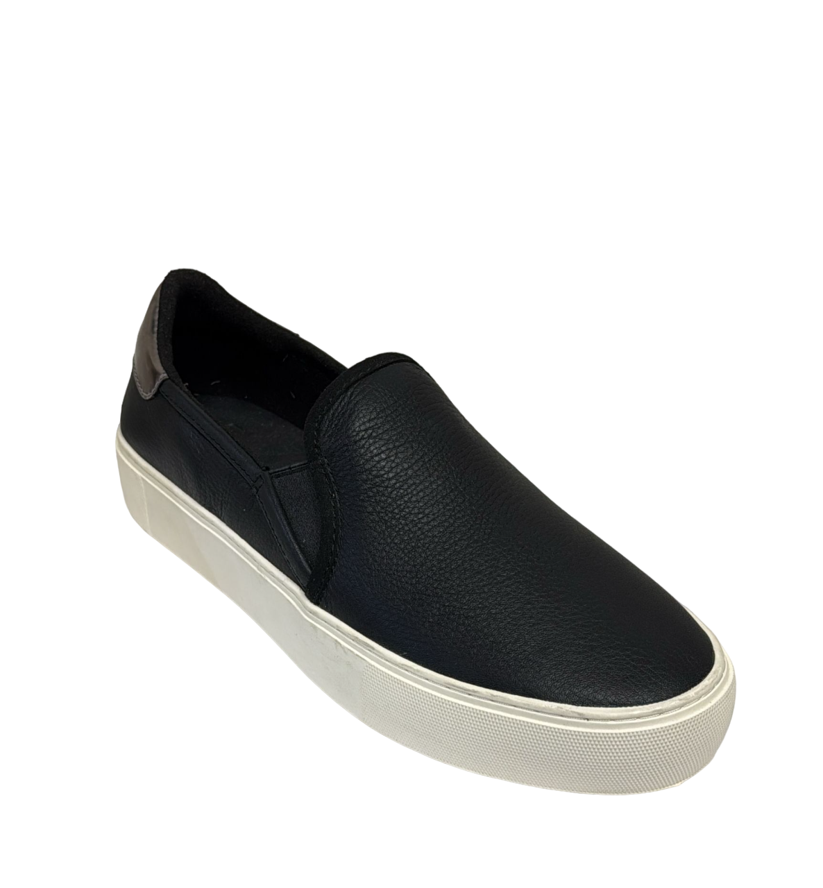 UGG Women's Black Leather Slip On Sneakers