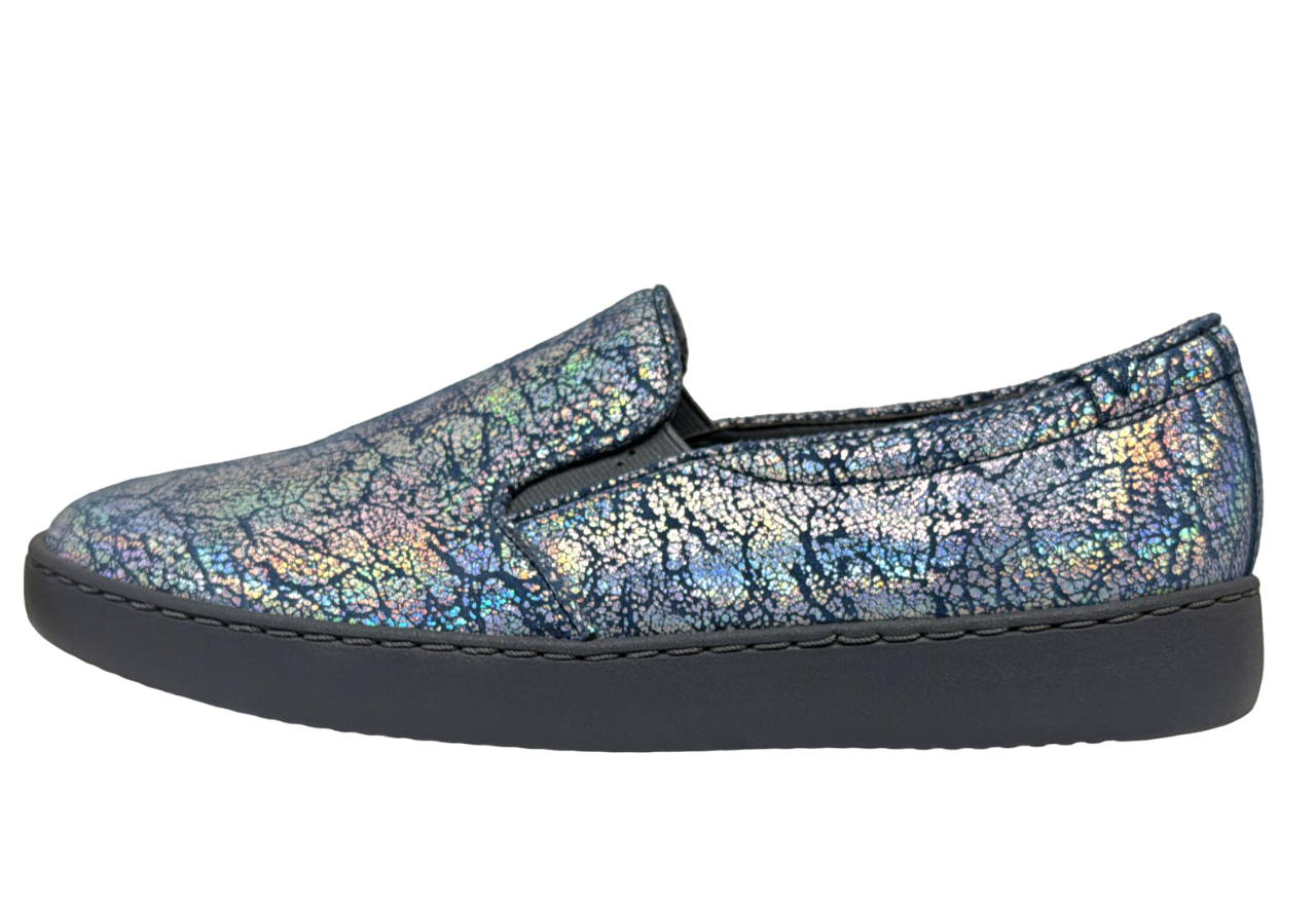 Vionic Avery Pro Blue Silver Metallic Slip On