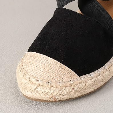 Wannasuh Black Women Espadrille Sandals