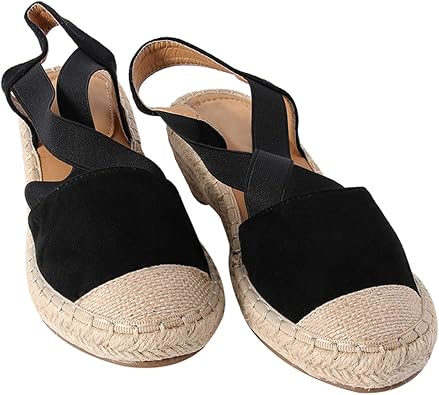 Wannasuh Black Women Espadrille Sandals