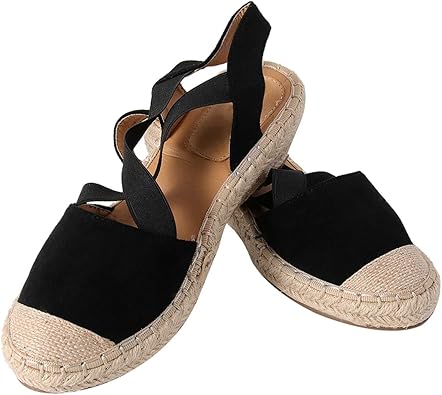 Wannasuh Black Women Espadrille Sandals