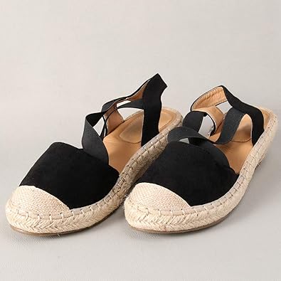 Wannasuh Black Women Espadrille Sandals