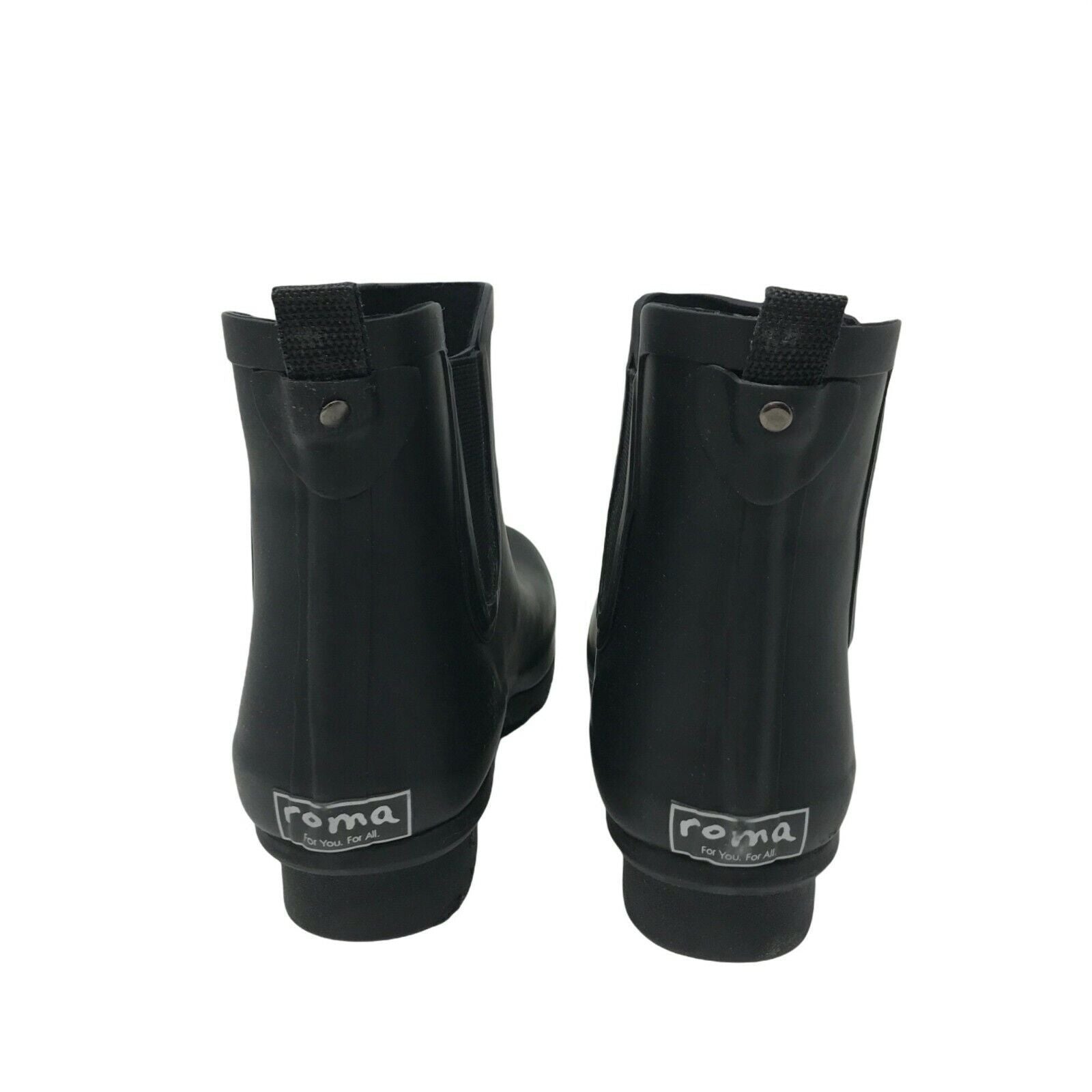 Roma Chelsea Matte Black Women's Rain Boots