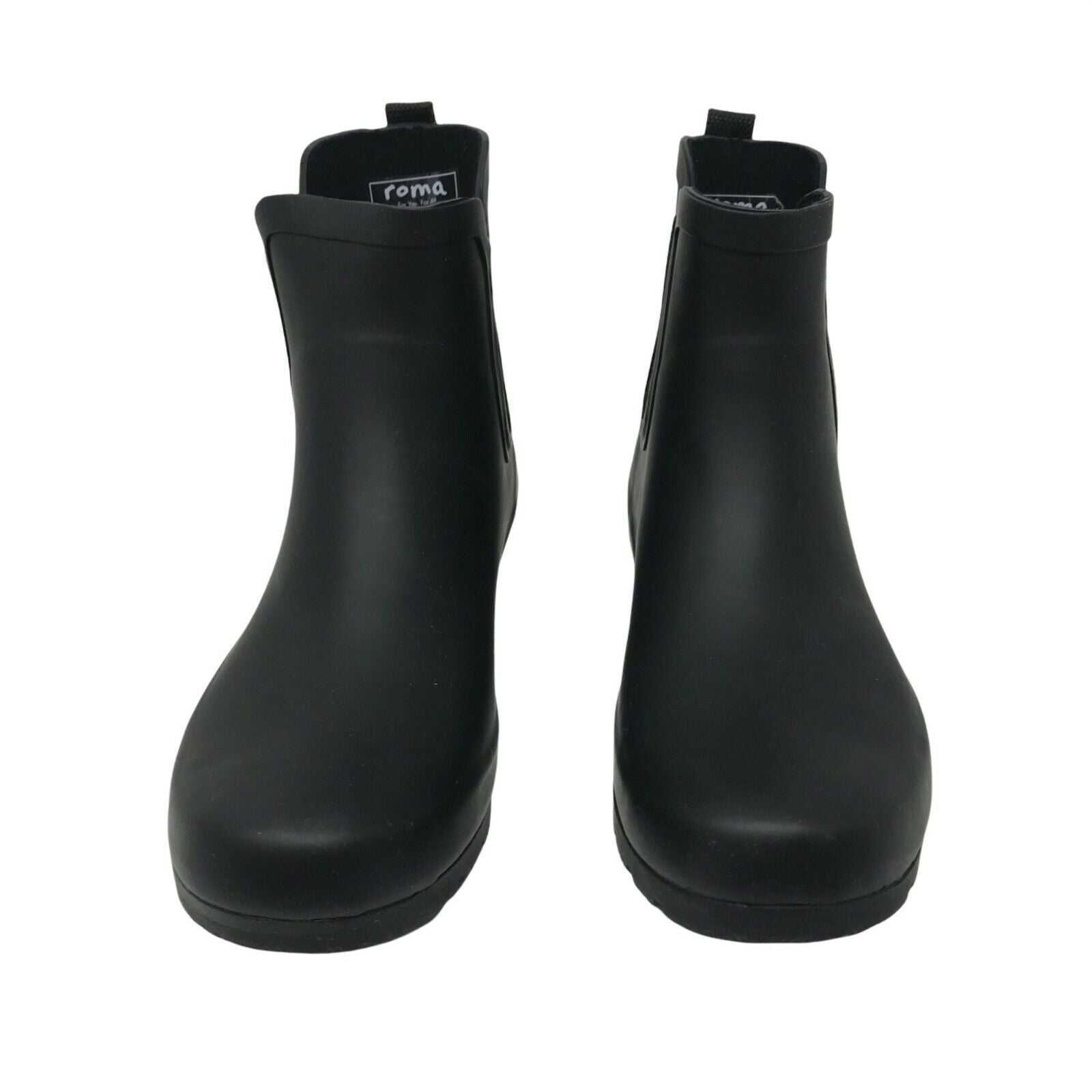 Roma Chelsea Matte Black Women's Rain Boots